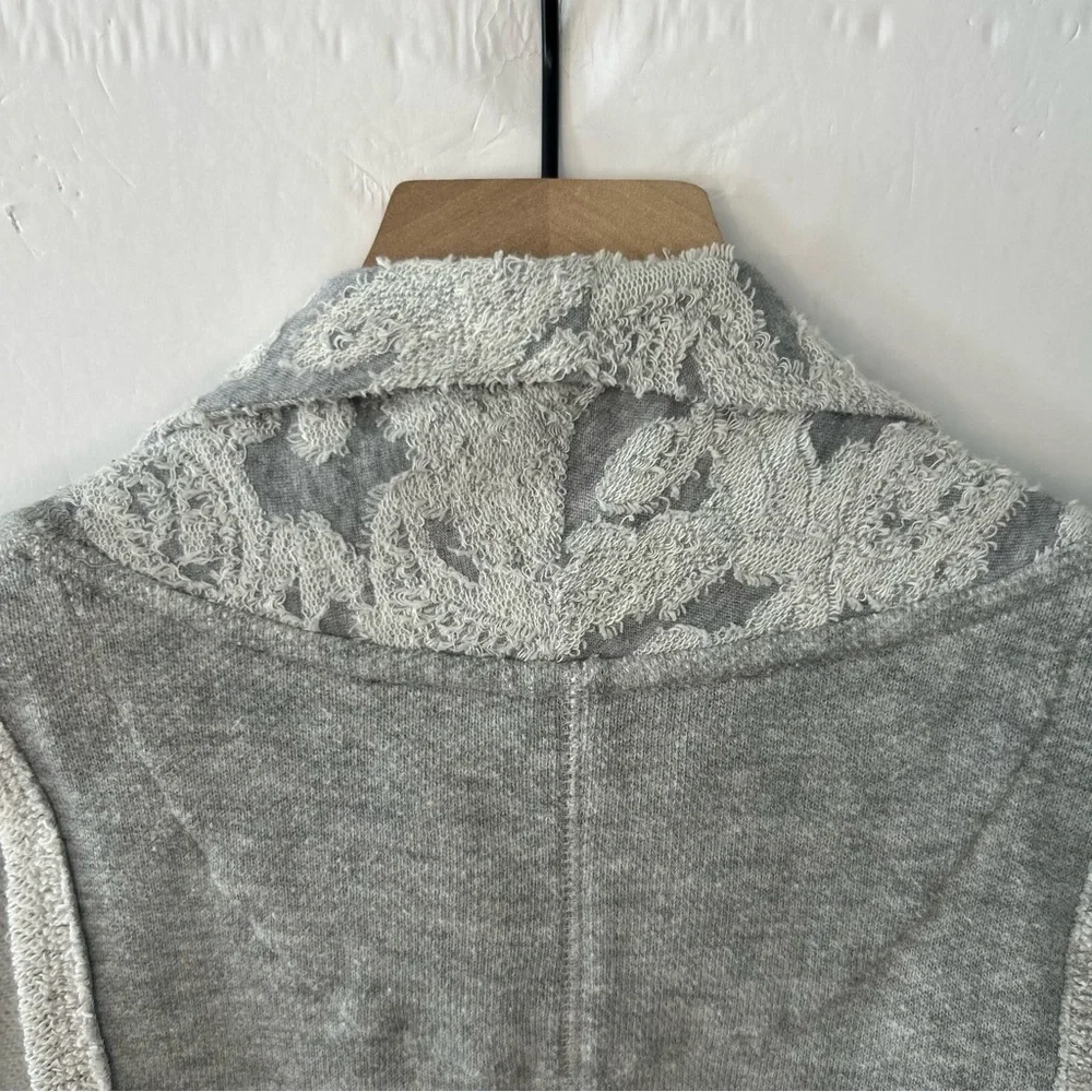 Saturday Sunday from Anthropologie Gray Draped Jacquard Sweater Vest, Medium